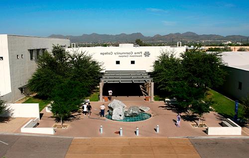 an aerial image of downtown campus