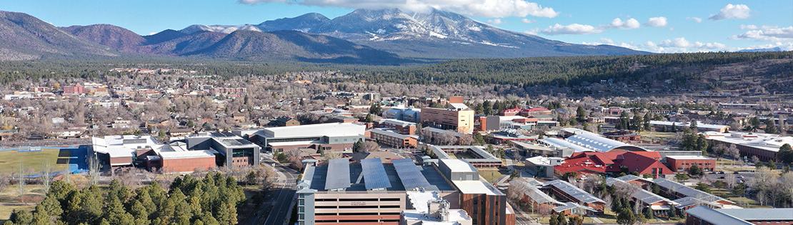 An aerial shot of NAU in Flagstaff, Arizona